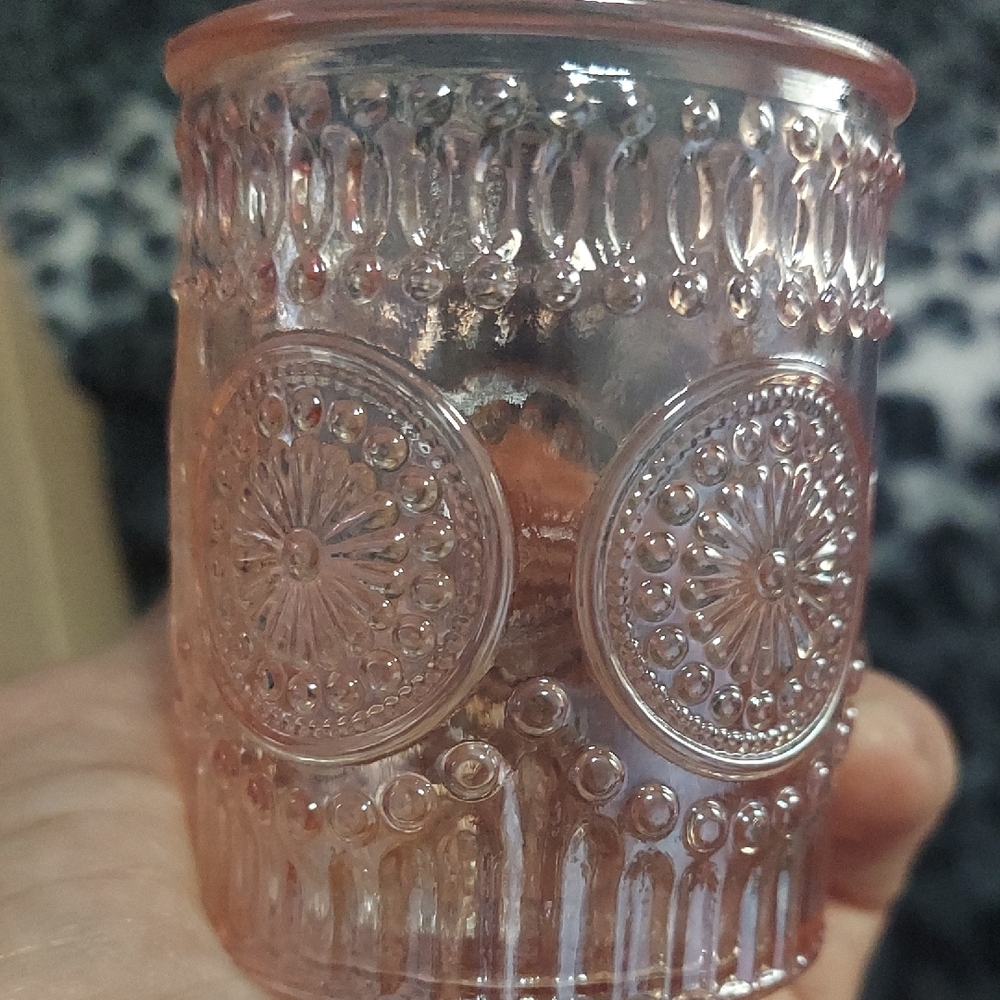 DEVI 8 Pc. Pink Glass Candle Holder , Decor. - Picture 6 of 7